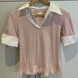 Easy one step light pastel pink work shirt from Zara.